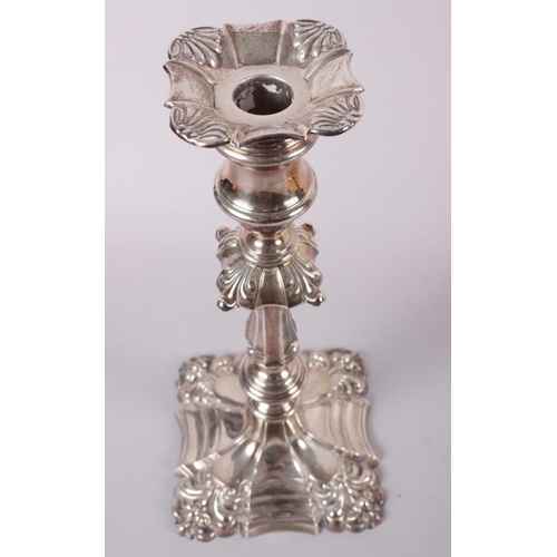 339 - A pair of 19th century style silver candlesticks, by Mappin & Webb, 11 1/2