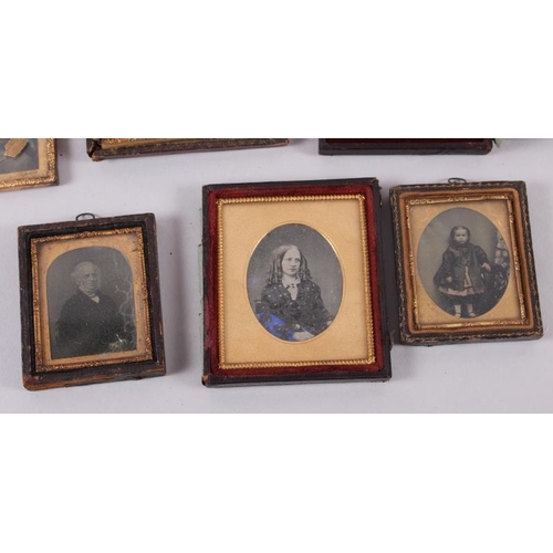 399 - Ten 19th century photographic portraits of various figures, including a group of walkers and others