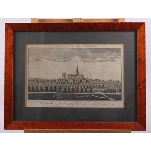 451 - E Novil?: a 19th century watercolour, Whitby, in gilt frame, an 18th century engraving, Chichester, ... 