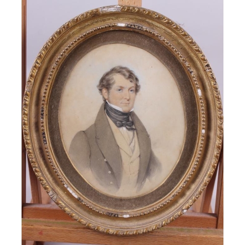 472 - A 19th century watercolour sketch of a gentleman, 7