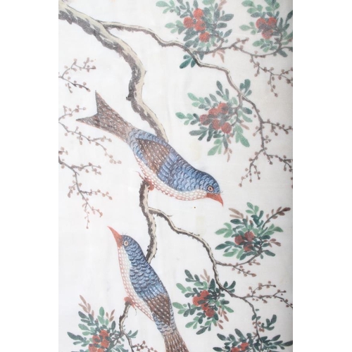 475 - A pair of Chinese watercolours, tropical birds, 6 3/4