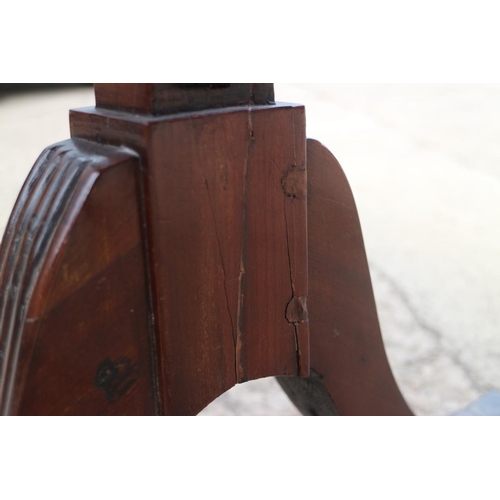 565 - A late 19th century mahogany sofa table, fitted two drawers and drop leaves, on splay supports, 39