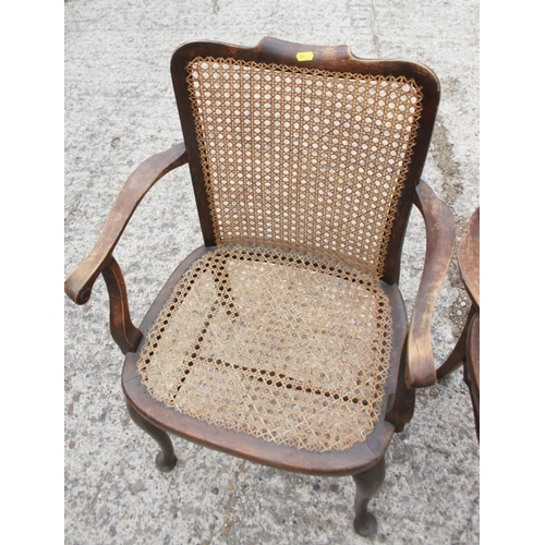 642 - Two cane seat and back bedroom chairs