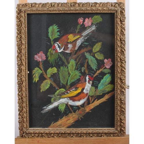 436 - A painting on glass of a bird with flowers and a quantity of miscellaneous pictures, mostly birds an... 