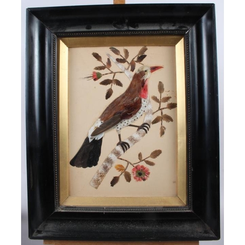 436 - A painting on glass of a bird with flowers and a quantity of miscellaneous pictures, mostly birds an... 