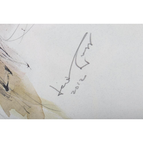 461 - A watercolour of a hummingbird, indistinctly signed, dated 2012, 12 1/4