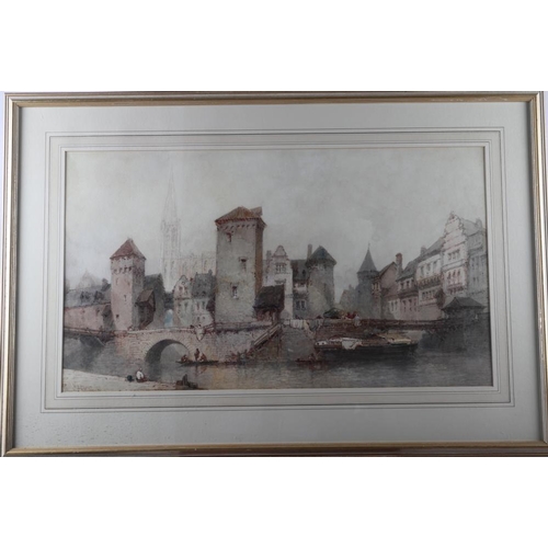 470 - Paul Marny: a pair of watercolours, Continental cities, Strasbourg?, Ghent?, 13 1/2