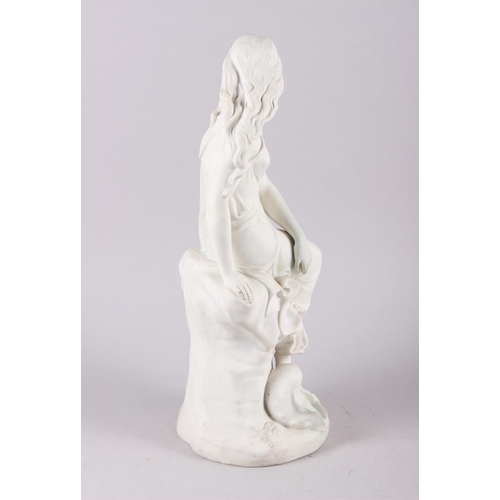 1 - John Bell: a Victorian Parian figure of a seated woman, Miranda, 15