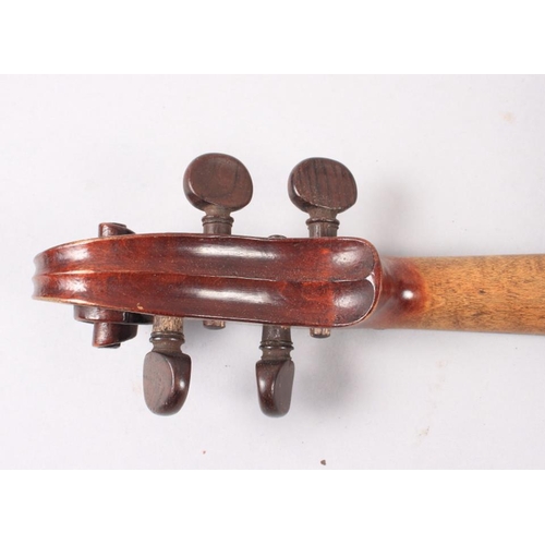 209 - A child's violin with two-piece back, internal label reading Dulcis et Fortis, body measures 12