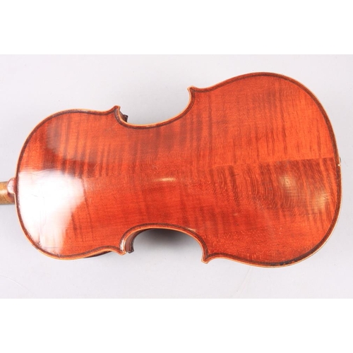 209 - A child's violin with two-piece back, internal label reading Dulcis et Fortis, body measures 12