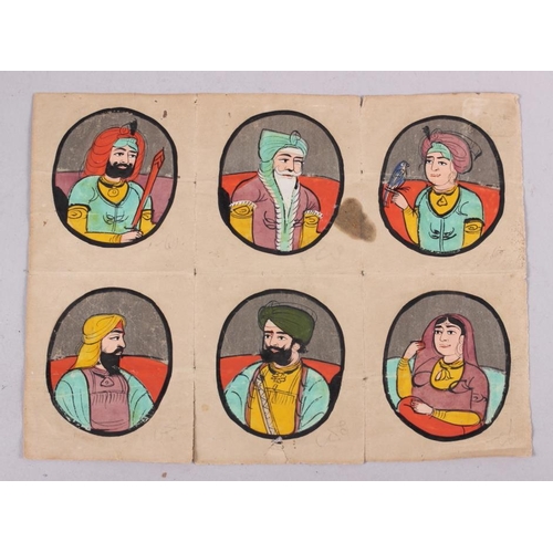 397 - Late 19th / early 20th century Anglo Indian portrait illustrations of Sikh Maharaja Ranjit Singh and... 