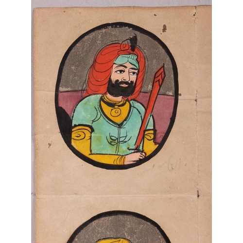 397 - Late 19th / early 20th century Anglo Indian portrait illustrations of Sikh Maharaja Ranjit Singh and... 