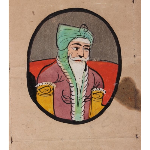 397 - Late 19th / early 20th century Anglo Indian portrait illustrations of Sikh Maharaja Ranjit Singh and... 