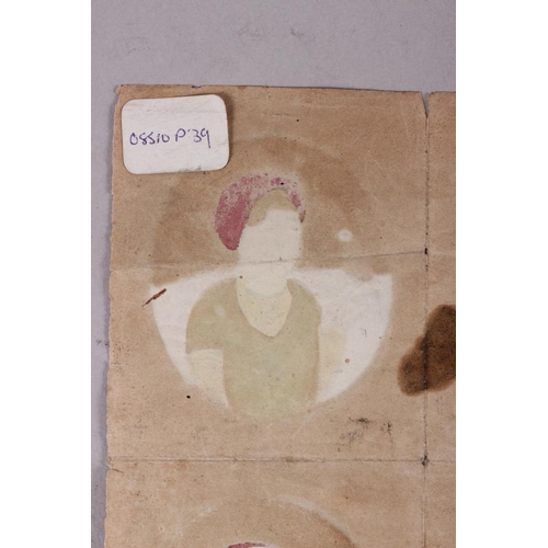 397 - Late 19th / early 20th century Anglo Indian portrait illustrations of Sikh Maharaja Ranjit Singh and... 