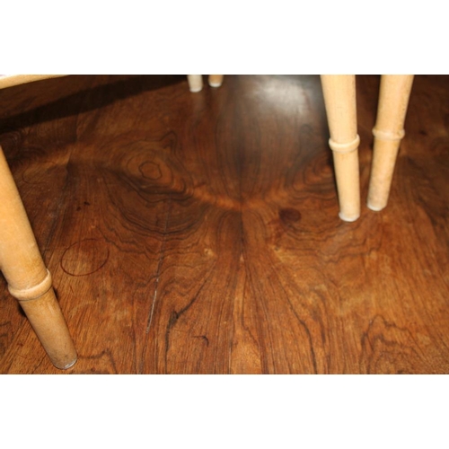 511 - A mid Victorian rosewood circular tilt top loo table, on square column and quadraform base, 48