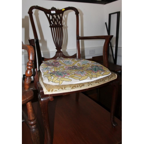 512 - A late 19th century mahogany Pembroke table, fitted one drawer with ceramic knobs, on slender turned... 