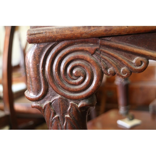 539 - A Regency carved mahogany open armchair with acanthus decoration, in the manner of Charles Tatham, o... 