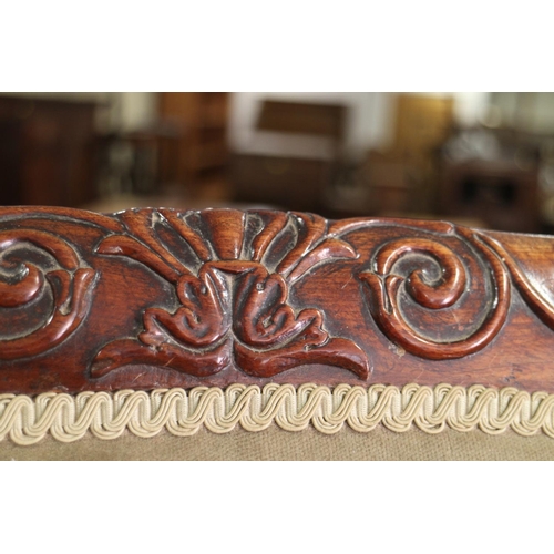 539 - A Regency carved mahogany open armchair with acanthus decoration, in the manner of Charles Tatham, o... 