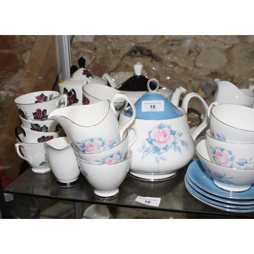 16 - A collection of part combination services, including Mayfair, Royal Albert, Richmond, Royal Doulton ... 