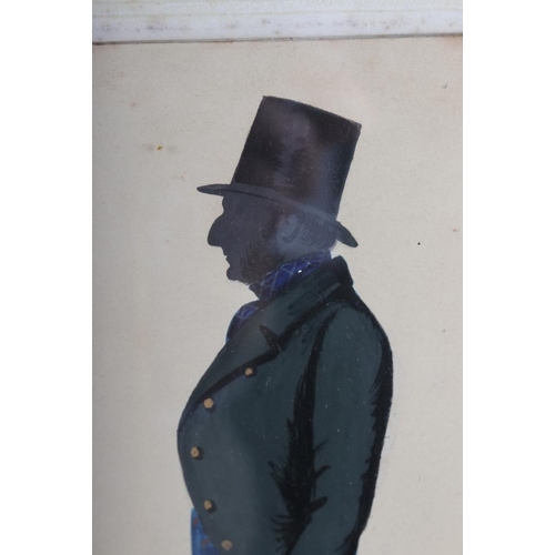 456 - A mid 19th century portrait silhouette of the Duke of Wellington in riding habit, 10 3/4