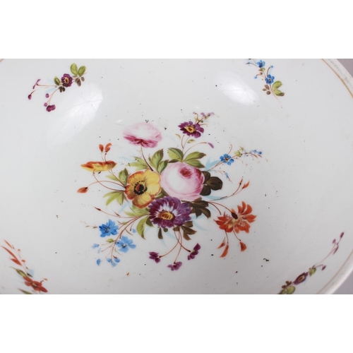 50 - An English punch bowl, decorated floral sprays and ships, and a quantity of plates, various