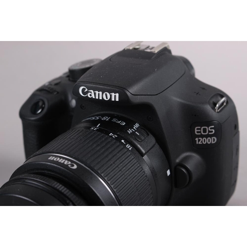 88 - A Cannon EOS 1200D digital camera and accessories, in Jealiot carry case