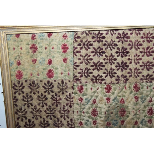 196 - A panel of 18th century? silk embroidered scroll and flower work, 26