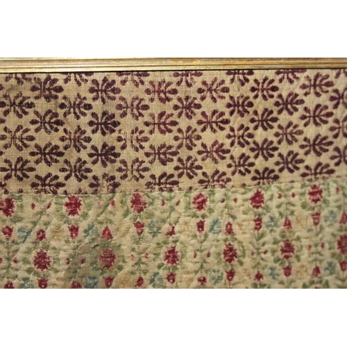 196 - A panel of 18th century? silk embroidered scroll and flower work, 26