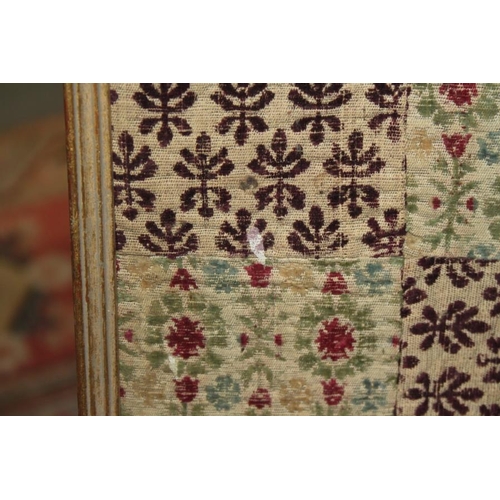 196 - A panel of 18th century? silk embroidered scroll and flower work, 26