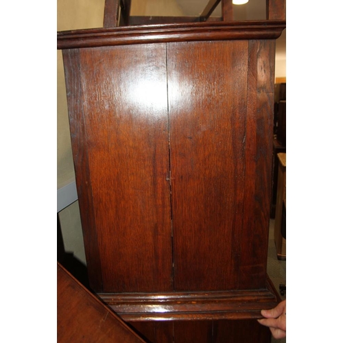 569 - An early 18th century burr walnut chest on stand, the upper section with two short and three long gr... 