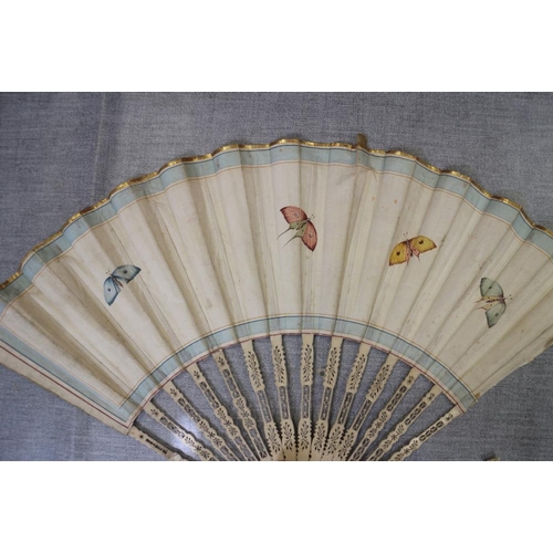 236 - A collection of late 19th century and later Continental fans with pasted decoration (damages)