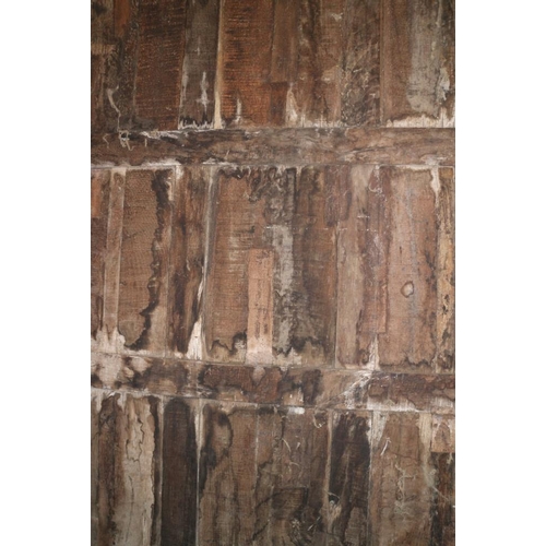 529 - A section of 16th century oak linen-fold panelling, now converted as a bed head, 44