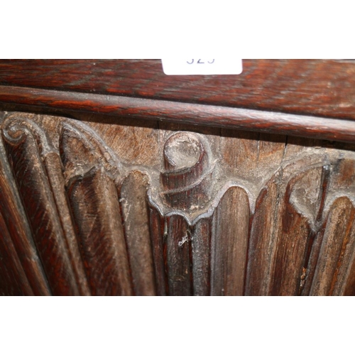 529 - A section of 16th century oak linen-fold panelling, now converted as a bed head, 44