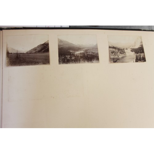 277 - An album of late 19th century black and white photographs views of Canada, inscribed 