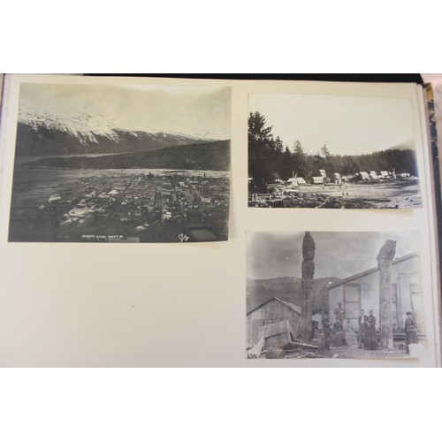 277 - An album of late 19th century black and white photographs views of Canada, inscribed 