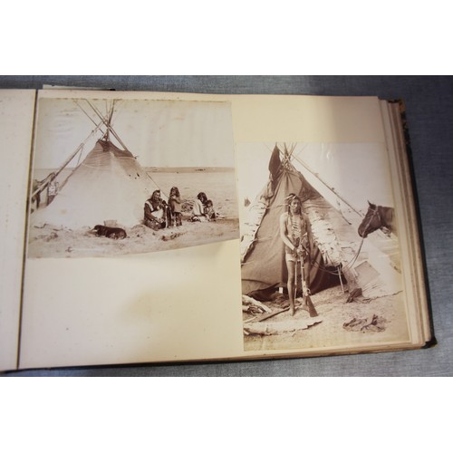 277 - An album of late 19th century black and white photographs views of Canada, inscribed 