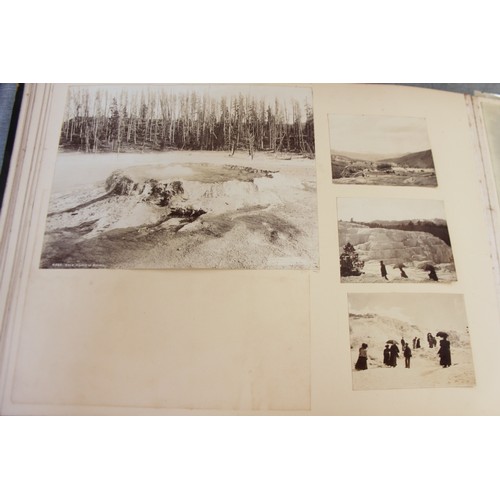 277 - An album of late 19th century black and white photographs views of Canada, inscribed 