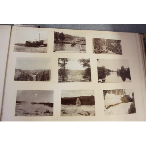 277 - An album of late 19th century black and white photographs views of Canada, inscribed 