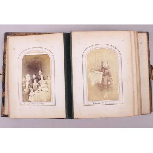 225 - A 19th century carte de visite album with inset abalone and gilt borders, a 1930s photograph album, ... 