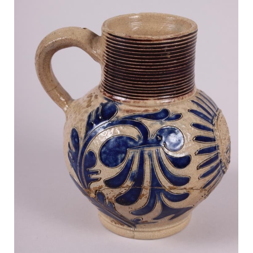 2 - An early 18th century German stoneware jug with GR monogram, 5