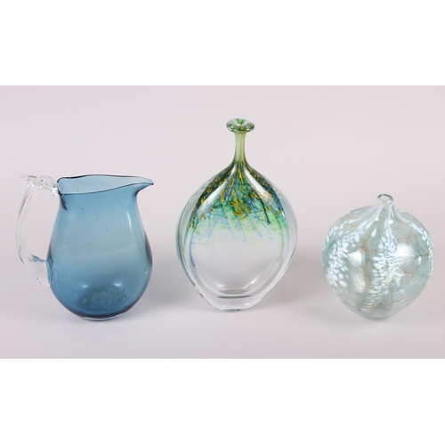 24 - A Siddy Langley bulbous glass vase, dated 1989, 6