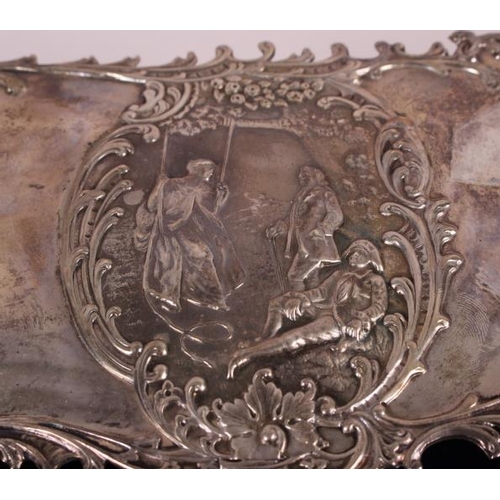 261 - A silver jewellery box, in the form of a dressing table fitted one drawer and with embossed decorati... 