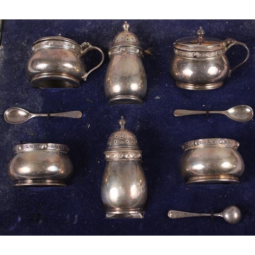 273 - A Garrard & Co six-piece silver cruet set, in fitted case, 7.7oz troy approx