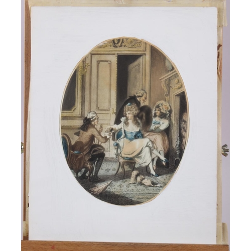 333 - Two late 18th century stipple engravings, in gilt frames, a portrait of a girl, a print of Windsor C... 