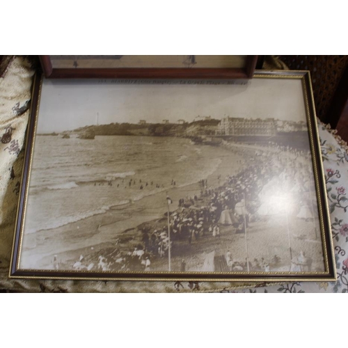 339 - A pair of prints, views of Streatley and Pangbourne, in wooden strip frames, and other local scenes,... 