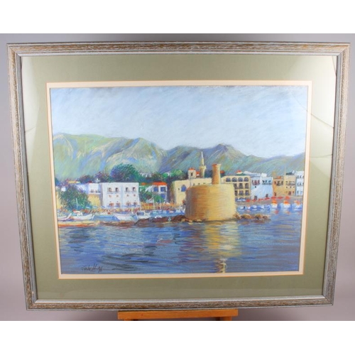 353 - Favell Bevan-Arti: pastels, Continental port, 18 1/2