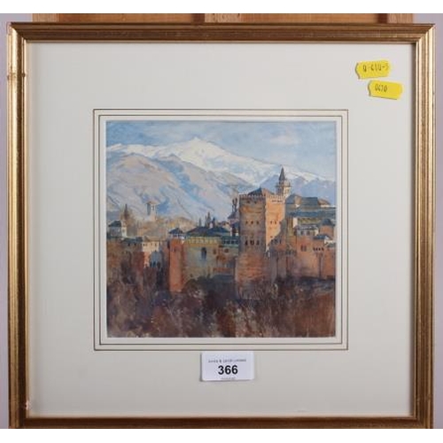 366 - J Rivolo, Rome, 1944: watercolours, view of Castle Sant Angelo and the Tiber, 6 1/2