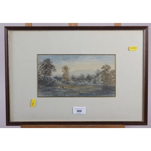 369 - Five 19th century watercolours, rural and coastal scenes, in strip frames