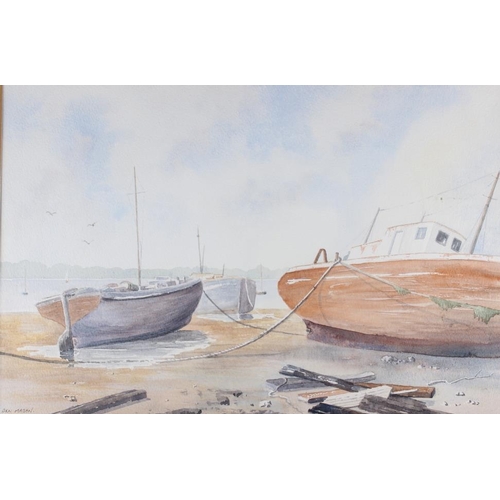 382 - Ben Mason: watercolours, beached boats, 10