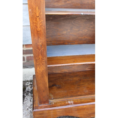 450 - A late 19th century walnut and inlaid pier cabinet enclosed single glazed door, 30